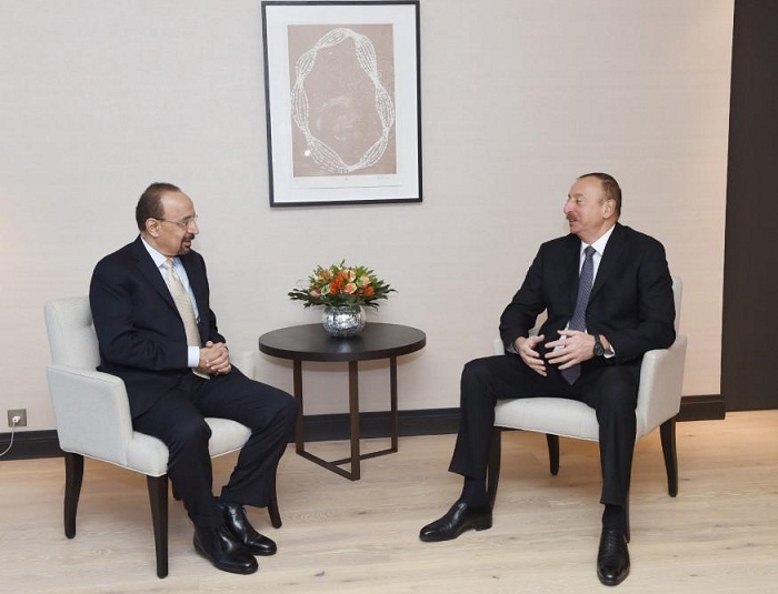 Ilham Aliyev meets Saudi Arabia`s minister in Davos  